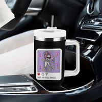 Anti Valentine Tumbler With Handle Funny Skeleton Selfie Meme - Wonder Print Shop