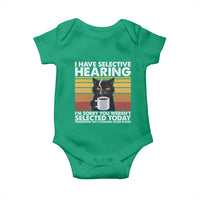 Funny Black Cat Meme Baby Onesie I Have Selective Hearing You Were Not Selected Today - Wonder Print Shop