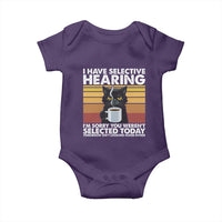 Funny Black Cat Meme Baby Onesie I Have Selective Hearing You Were Not Selected Today - Wonder Print Shop