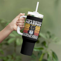 Funny Black Cat Meme Tumbler With Handle I Have Selective Hearing You Were Not Selected Today - Wonder Print Shop
