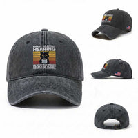 Funny Black Cat Meme Washed Cotton Baseball Cap I Have Selective Hearing You Were Not Selected Today