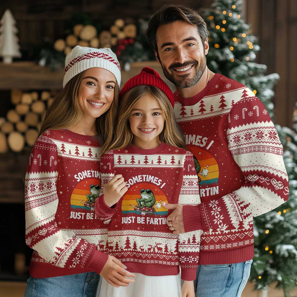 Funny Frog Meme Ugly Christmas Sweater Sometimes I Just Be Fartin - Wonder Print Shop
