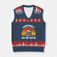 Funny Frog Meme V-Neck Knit Sweater Vest Sometimes I Just Be Fartin - Wonder Print Shop