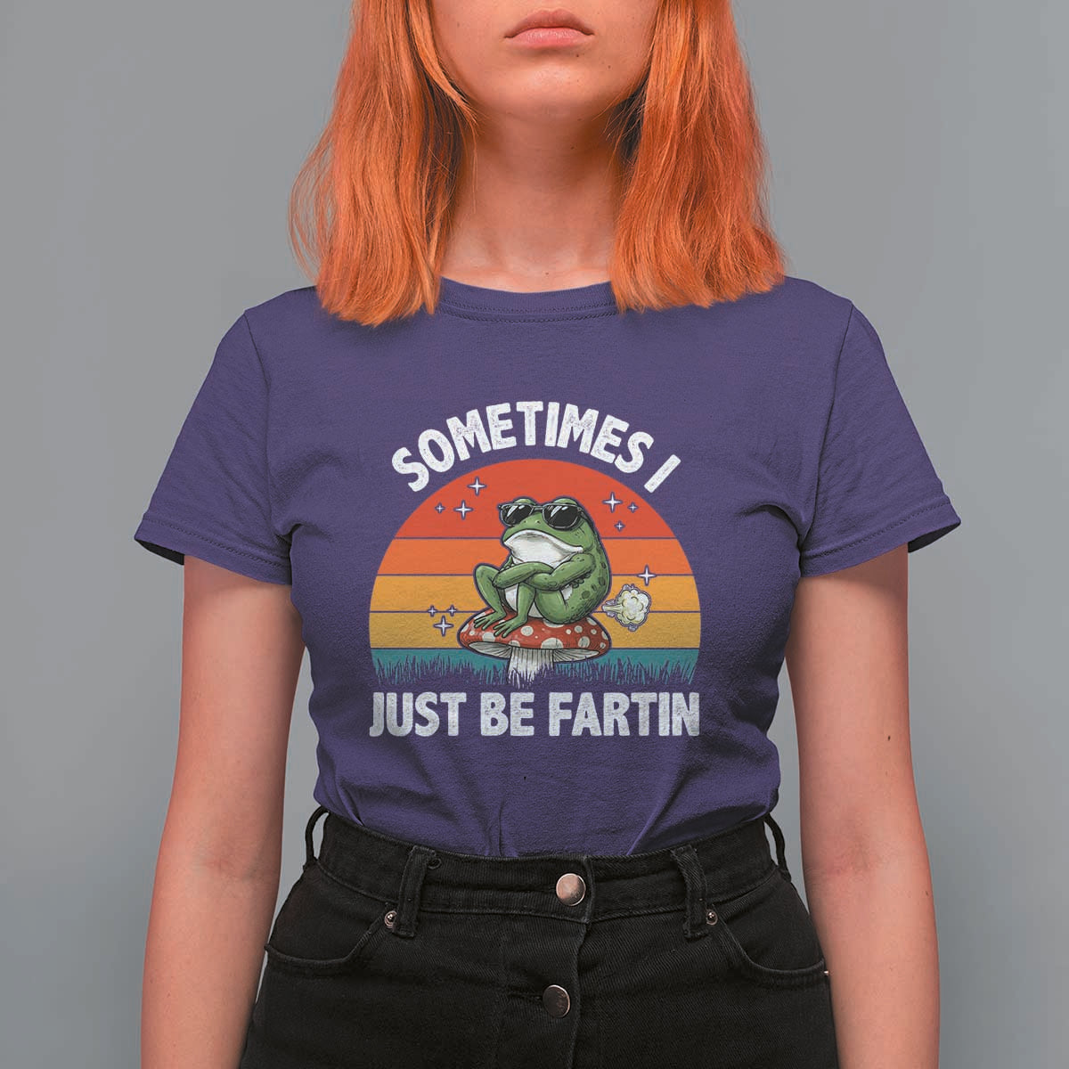 Funny Frog Meme T Shirt For Women Sometimes I Just Be Fartin - Wonder Print Shop