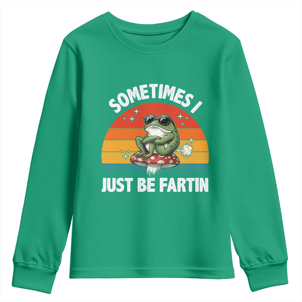 Funny Frog Meme Youth Sweatshirt Sometimes I Just Be Fartin - Wonder Print Shop