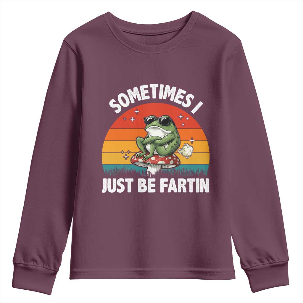 Funny Frog Meme Youth Sweatshirt Sometimes I Just Be Fartin - Wonder Print Shop