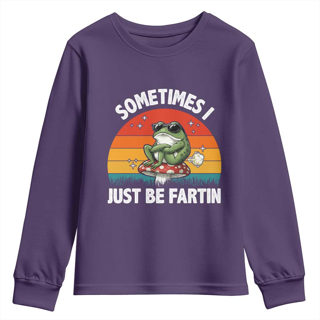 Funny Frog Meme Youth Sweatshirt Sometimes I Just Be Fartin - Wonder Print Shop