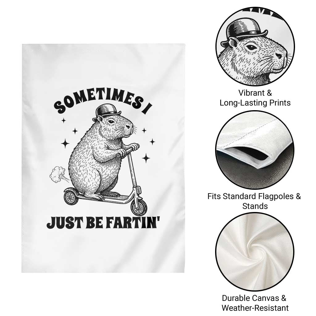Funny Groundhog Scooter Garden Flag Sometimes I Just Be Fartin - Wonder Print Shop