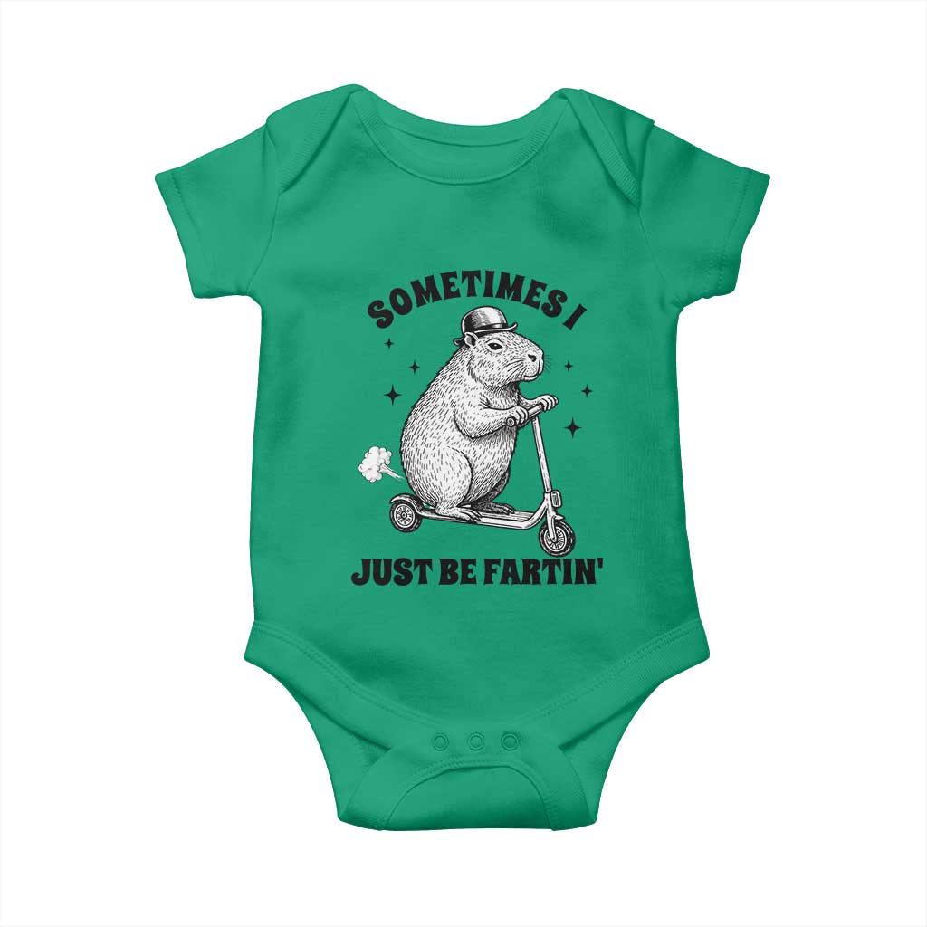 Funny Groundhog Scooter Baby Onesie Sometimes I Just Be Fartin - Wonder Print Shop