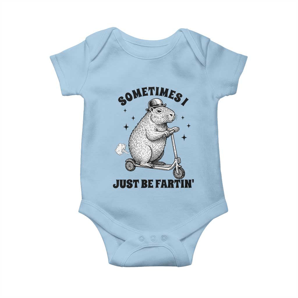 Funny Groundhog Scooter Baby Onesie Sometimes I Just Be Fartin - Wonder Print Shop