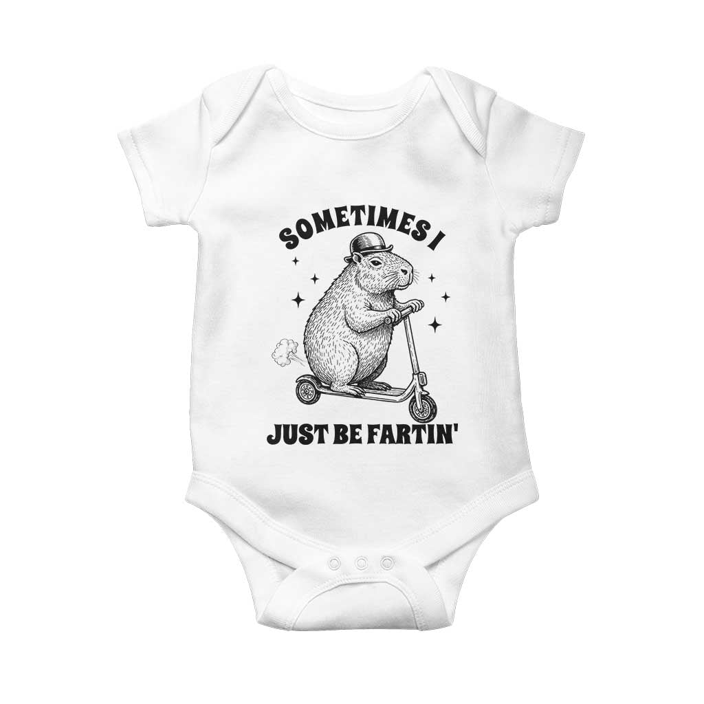 Funny Groundhog Scooter Baby Onesie Sometimes I Just Be Fartin - Wonder Print Shop