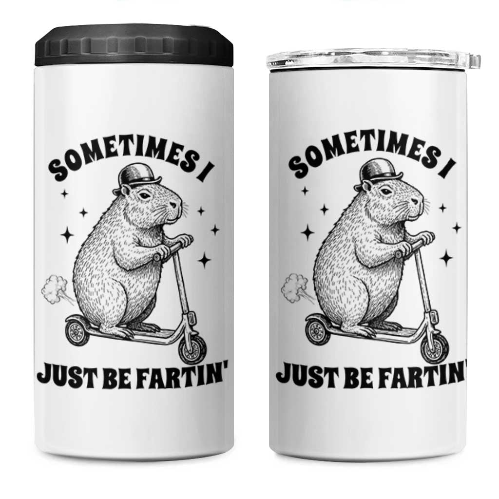 Funny Groundhog Scooter 4 in 1 Can Cooler Tumbler Sometimes I Just Be Fartin - Wonder Print Shop
