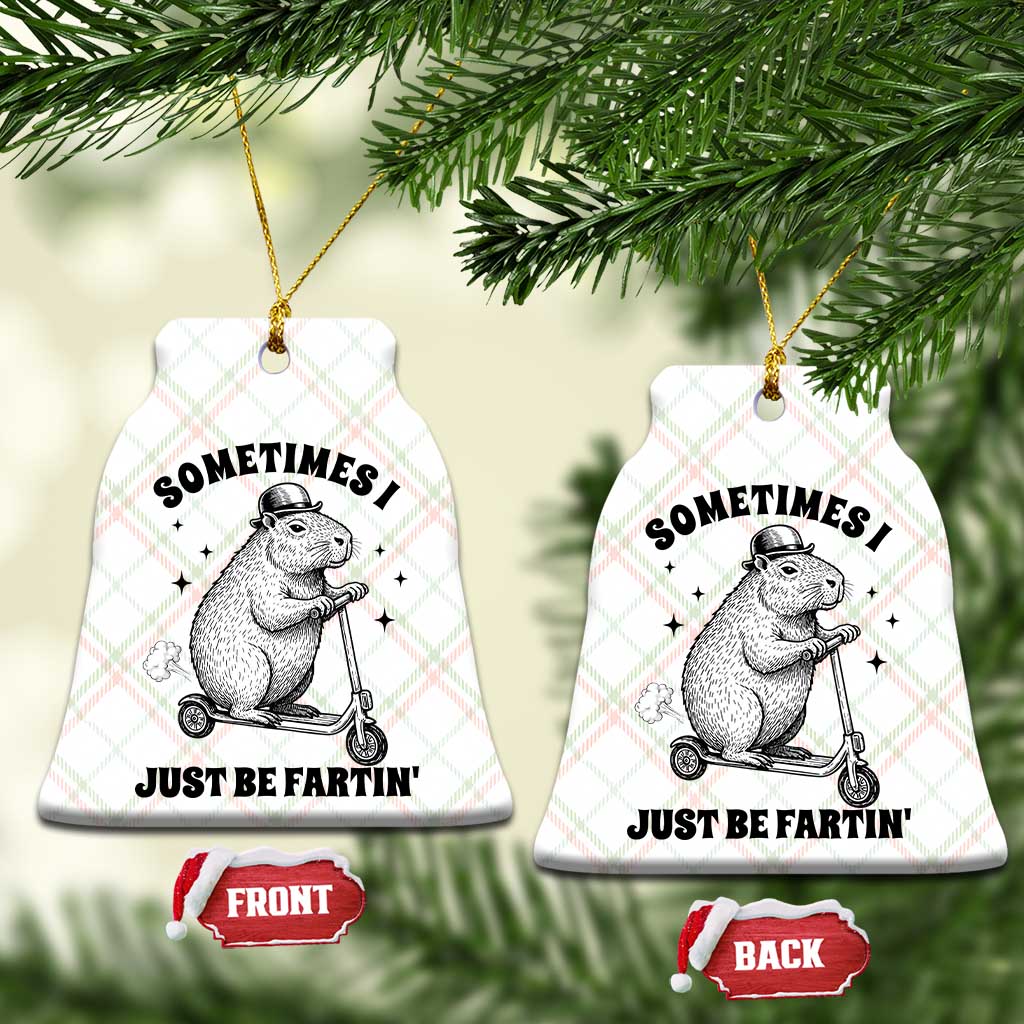 Funny Groundhog Scooter Ceramic Ornament Sometimes I Just Be Fartin - Wonder Print Shop
