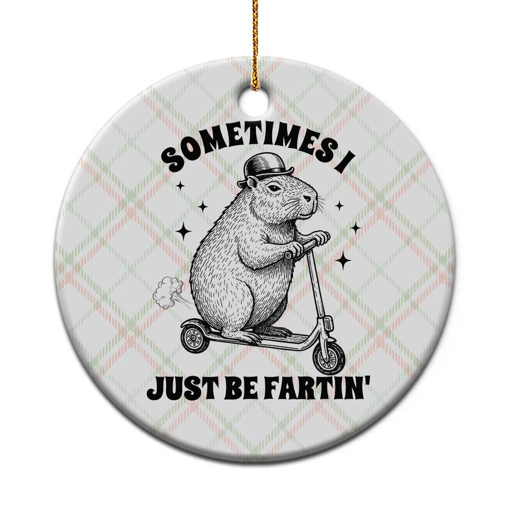 Funny Groundhog Scooter Ceramic Ornament Sometimes I Just Be Fartin - Wonder Print Shop