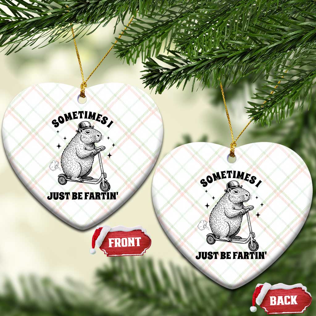 Funny Groundhog Scooter Ceramic Ornament Sometimes I Just Be Fartin - Wonder Print Shop