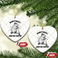 Funny Groundhog Scooter Ceramic Ornament Sometimes I Just Be Fartin - Wonder Print Shop