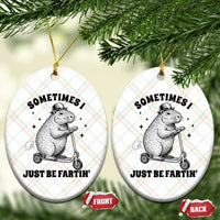 Funny Groundhog Scooter Ceramic Ornament Sometimes I Just Be Fartin - Wonder Print Shop