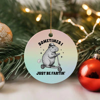 Funny Groundhog Scooter Ceramic Ornament Sometimes I Just Be Fartin - Wonder Print Shop