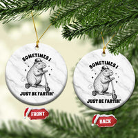 Funny Groundhog Scooter Ceramic Ornament Sometimes I Just Be Fartin - Wonder Print Shop