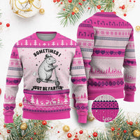 Funny Groundhog Scooter Ugly Christmas Sweater Sometimes I Just Be Fartin - Wonder Print Shop