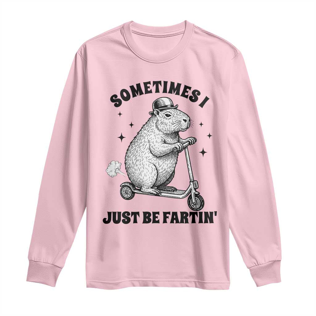 Funny Groundhog Scooter Long Sleeve Shirt Sometimes I Just Be Fartin - Wonder Print Shop