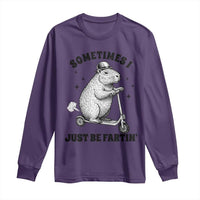 Funny Groundhog Scooter Long Sleeve Shirt Sometimes I Just Be Fartin - Wonder Print Shop