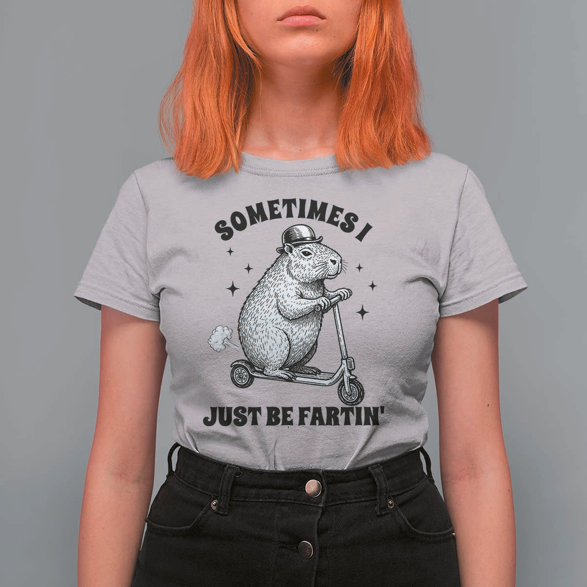 Funny Groundhog Scooter T Shirt For Women Sometimes I Just Be Fartin - Wonder Print Shop