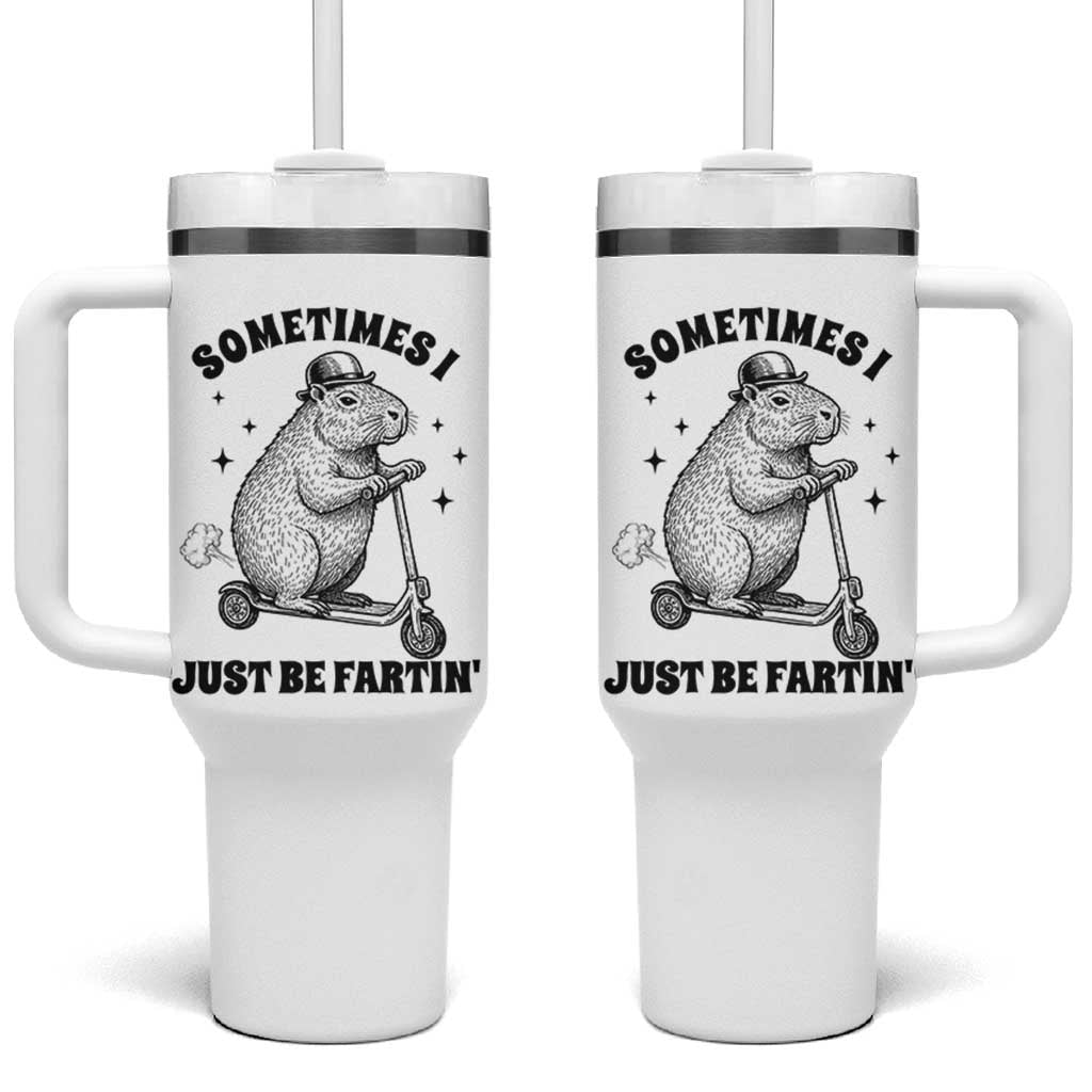 Funny Groundhog Scooter Tumbler With Handle Sometimes I Just Be Fartin - Wonder Print Shop