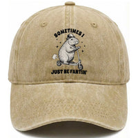 Funny Groundhog Scooter Washed Cotton Baseball Cap Sometimes I Just Be Fartin