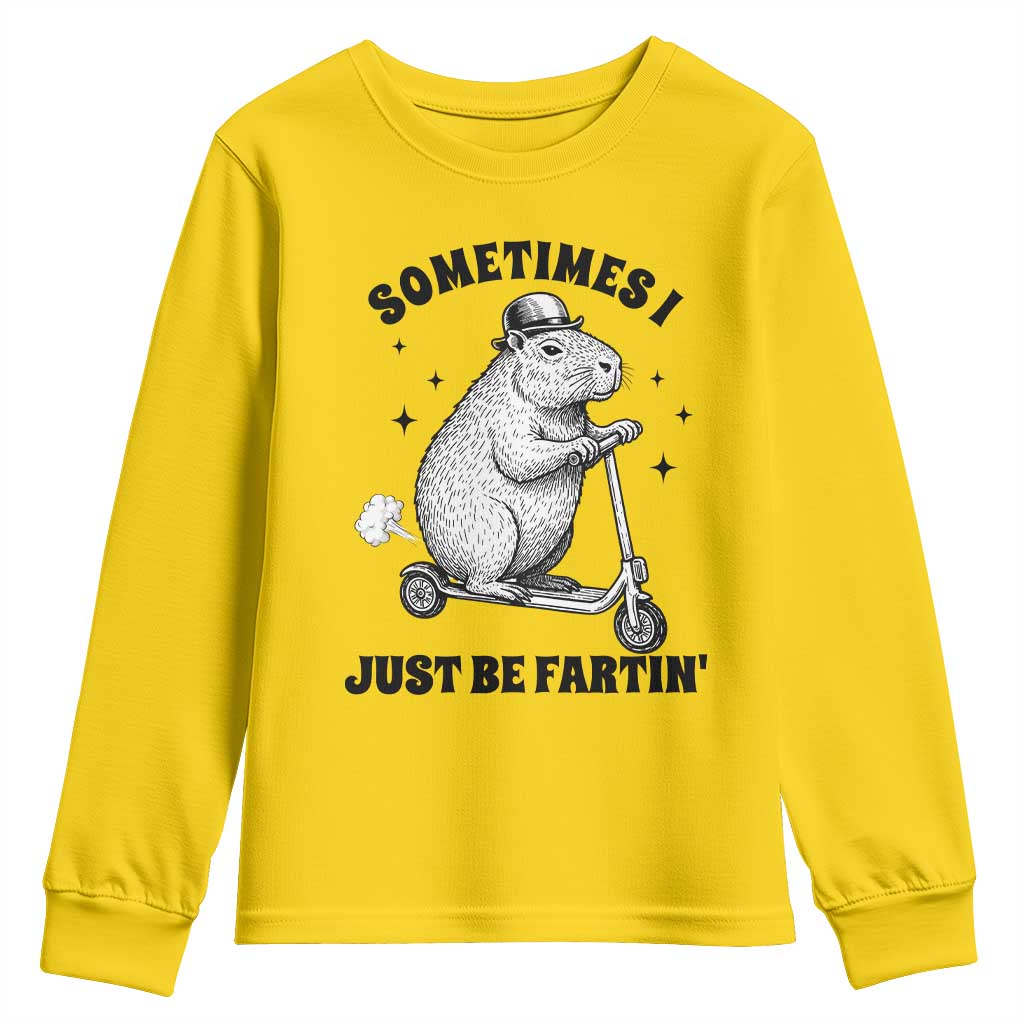 Funny Groundhog Scooter Youth Sweatshirt Sometimes I Just Be Fartin - Wonder Print Shop