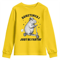 Funny Groundhog Scooter Youth Sweatshirt Sometimes I Just Be Fartin - Wonder Print Shop