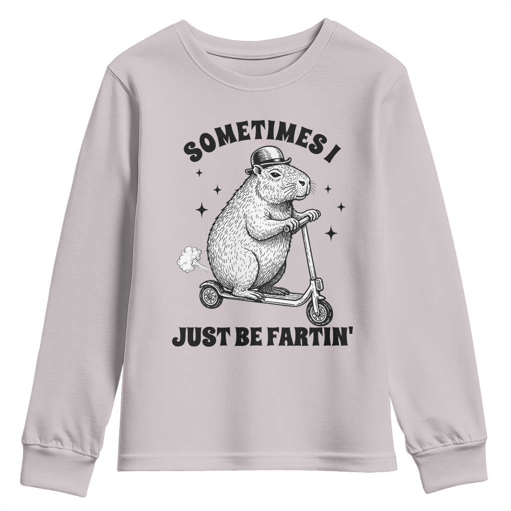 Funny Groundhog Scooter Youth Sweatshirt Sometimes I Just Be Fartin - Wonder Print Shop