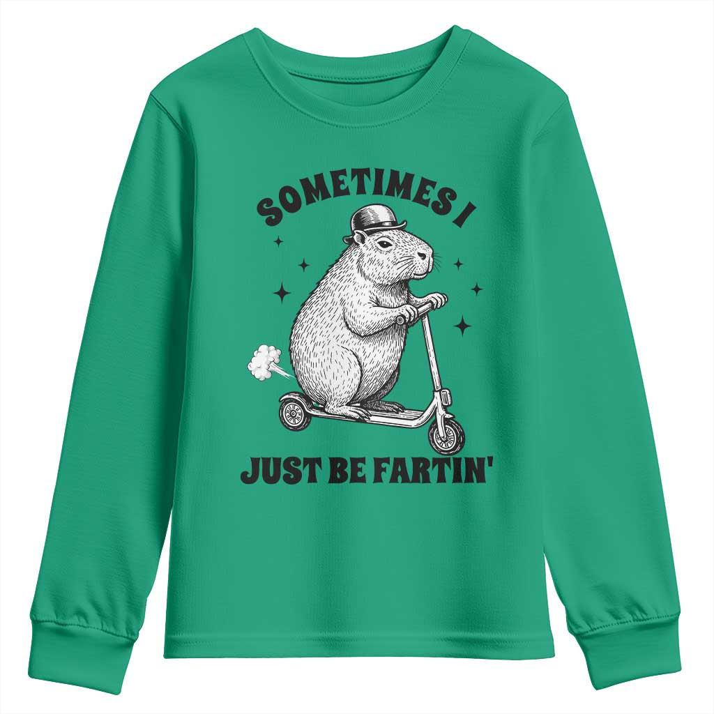 Funny Groundhog Scooter Youth Sweatshirt Sometimes I Just Be Fartin - Wonder Print Shop