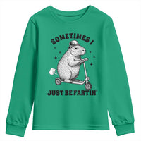 Funny Groundhog Scooter Youth Sweatshirt Sometimes I Just Be Fartin - Wonder Print Shop