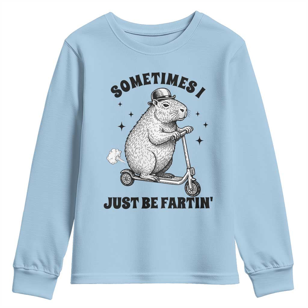 Funny Groundhog Scooter Youth Sweatshirt Sometimes I Just Be Fartin - Wonder Print Shop