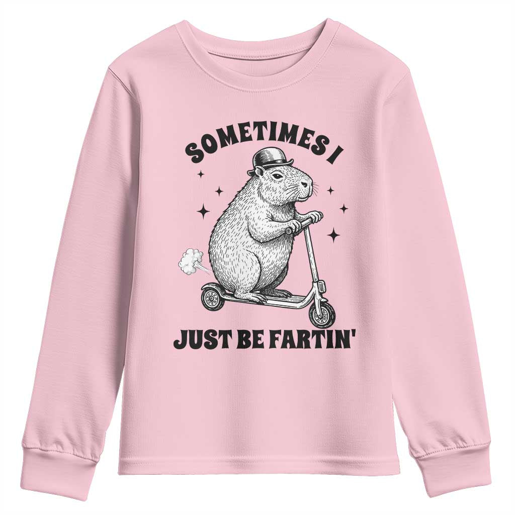 Funny Groundhog Scooter Youth Sweatshirt Sometimes I Just Be Fartin - Wonder Print Shop