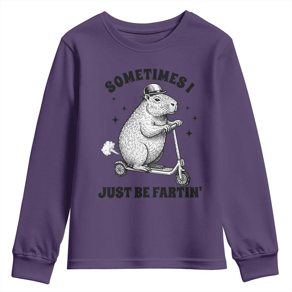 Funny Groundhog Scooter Youth Sweatshirt Sometimes I Just Be Fartin - Wonder Print Shop