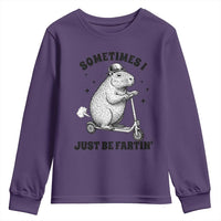 Funny Groundhog Scooter Youth Sweatshirt Sometimes I Just Be Fartin - Wonder Print Shop