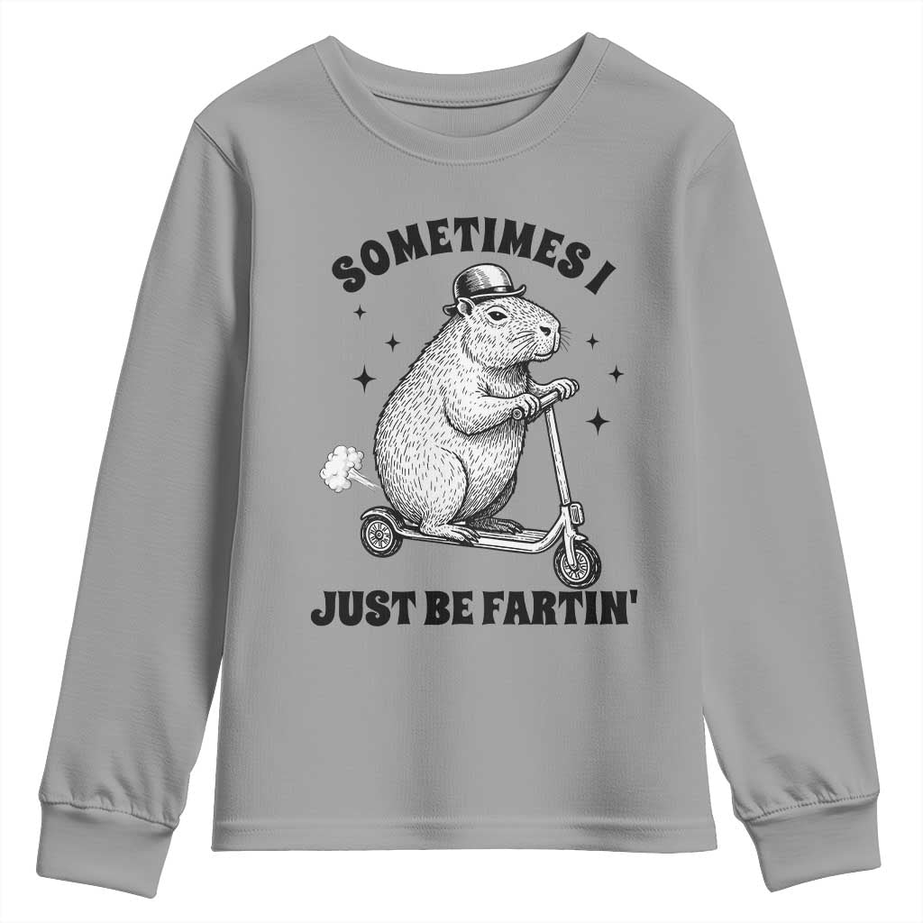 Funny Groundhog Scooter Youth Sweatshirt Sometimes I Just Be Fartin - Wonder Print Shop