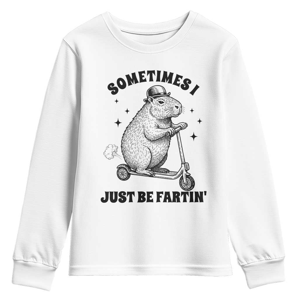 Funny Groundhog Scooter Youth Sweatshirt Sometimes I Just Be Fartin - Wonder Print Shop
