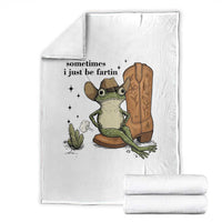 Funny Cowboy Frog Throw Blanket Sometimes I Just Be Fartin - Wonder Print Shop