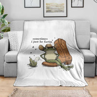Funny Cowboy Frog Throw Blanket Sometimes I Just Be Fartin - Wonder Print Shop