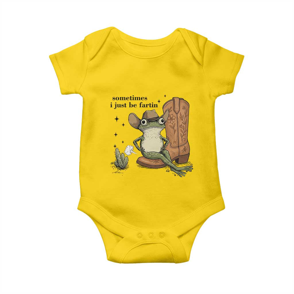 Funny Cowboy Frog Baby Onesie Sometimes I Just Be Fartin - Wonder Print Shop