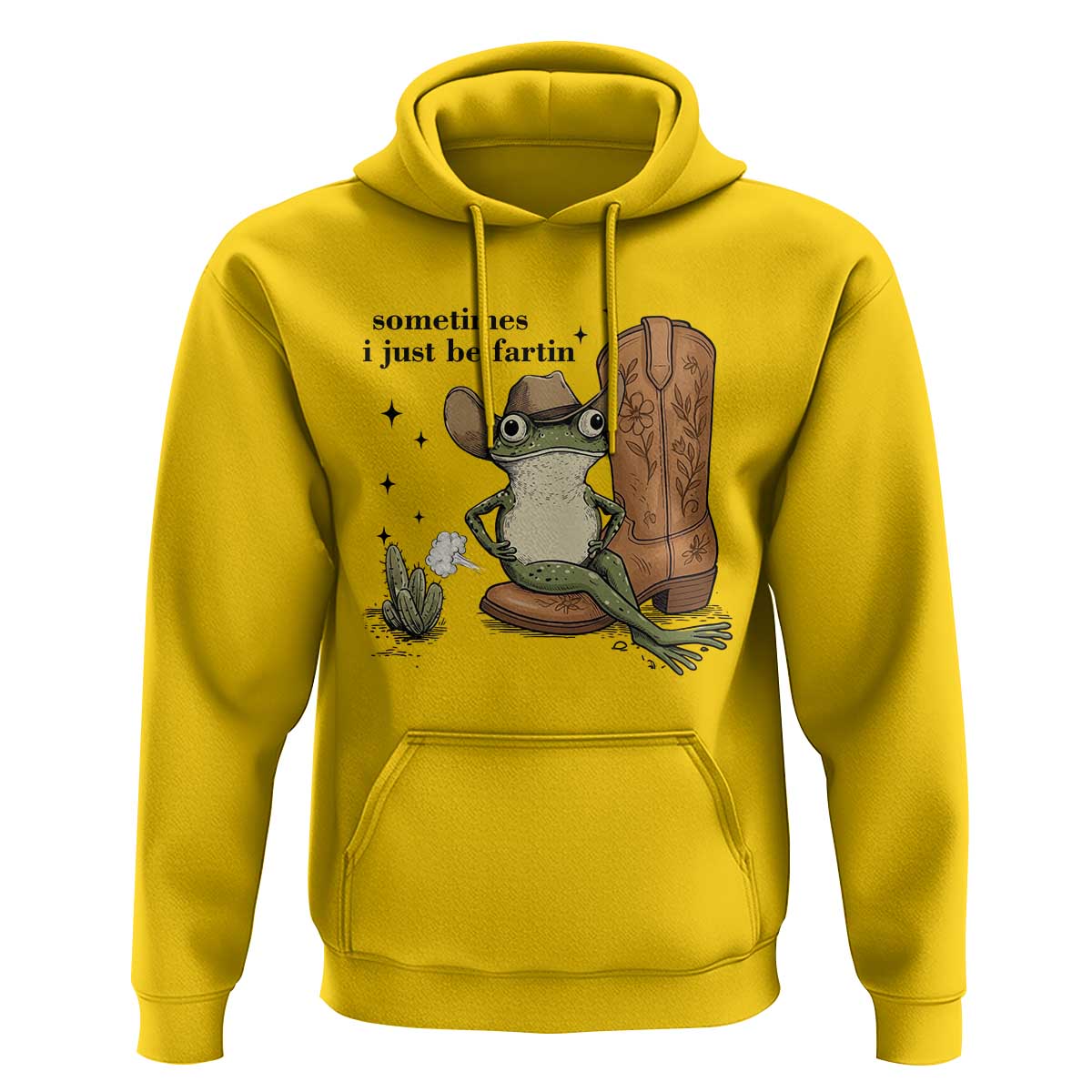 Funny Cowboy Frog Hoodie Sometimes I Just Be Fartin - Wonder Print Shop