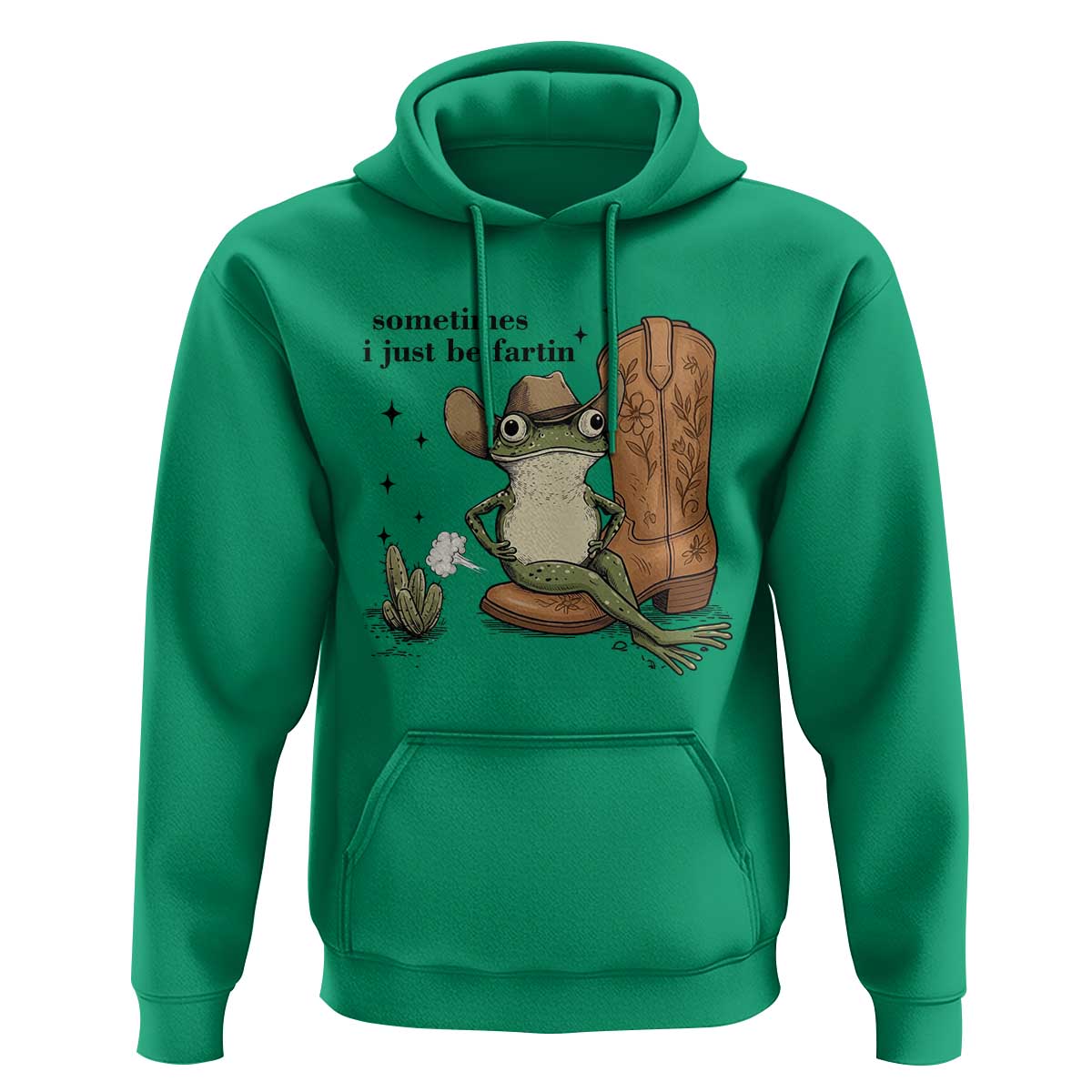 Funny Cowboy Frog Hoodie Sometimes I Just Be Fartin - Wonder Print Shop