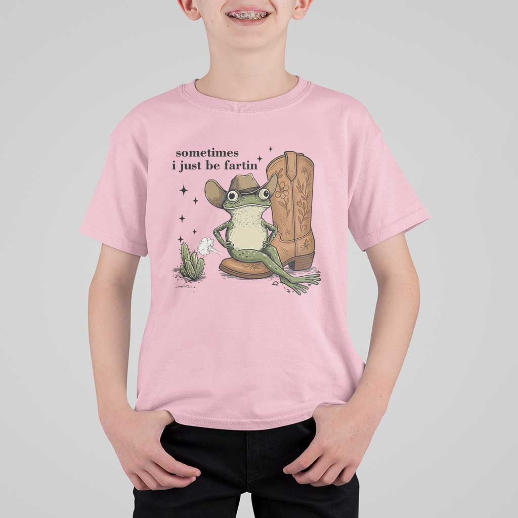 Funny Cowboy Frog T Shirt For Kid Sometimes I Just Be Fartin - Wonder Print Shop