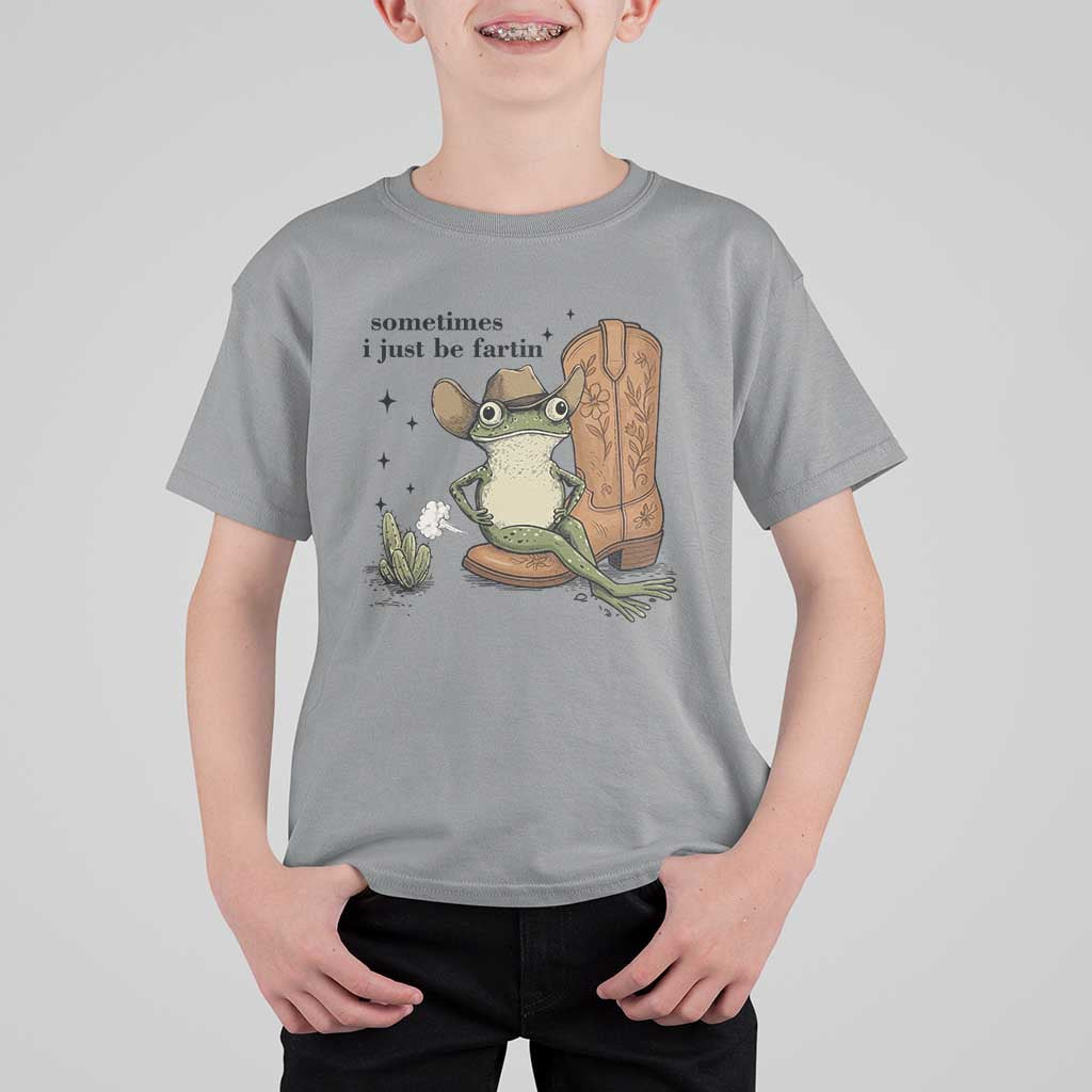 Funny Cowboy Frog T Shirt For Kid Sometimes I Just Be Fartin - Wonder Print Shop