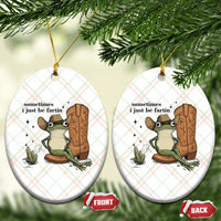 Funny Cowboy Frog Ceramic Ornament Sometimes I Just Be Fartin - Wonder Print Shop