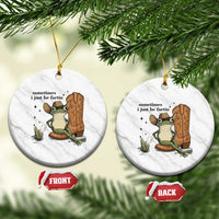 Funny Cowboy Frog Ceramic Ornament Sometimes I Just Be Fartin - Wonder Print Shop