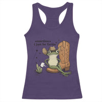 Funny Cowboy Frog Racerback Tank Top Sometimes I Just Be Fartin - Wonder Print Shop